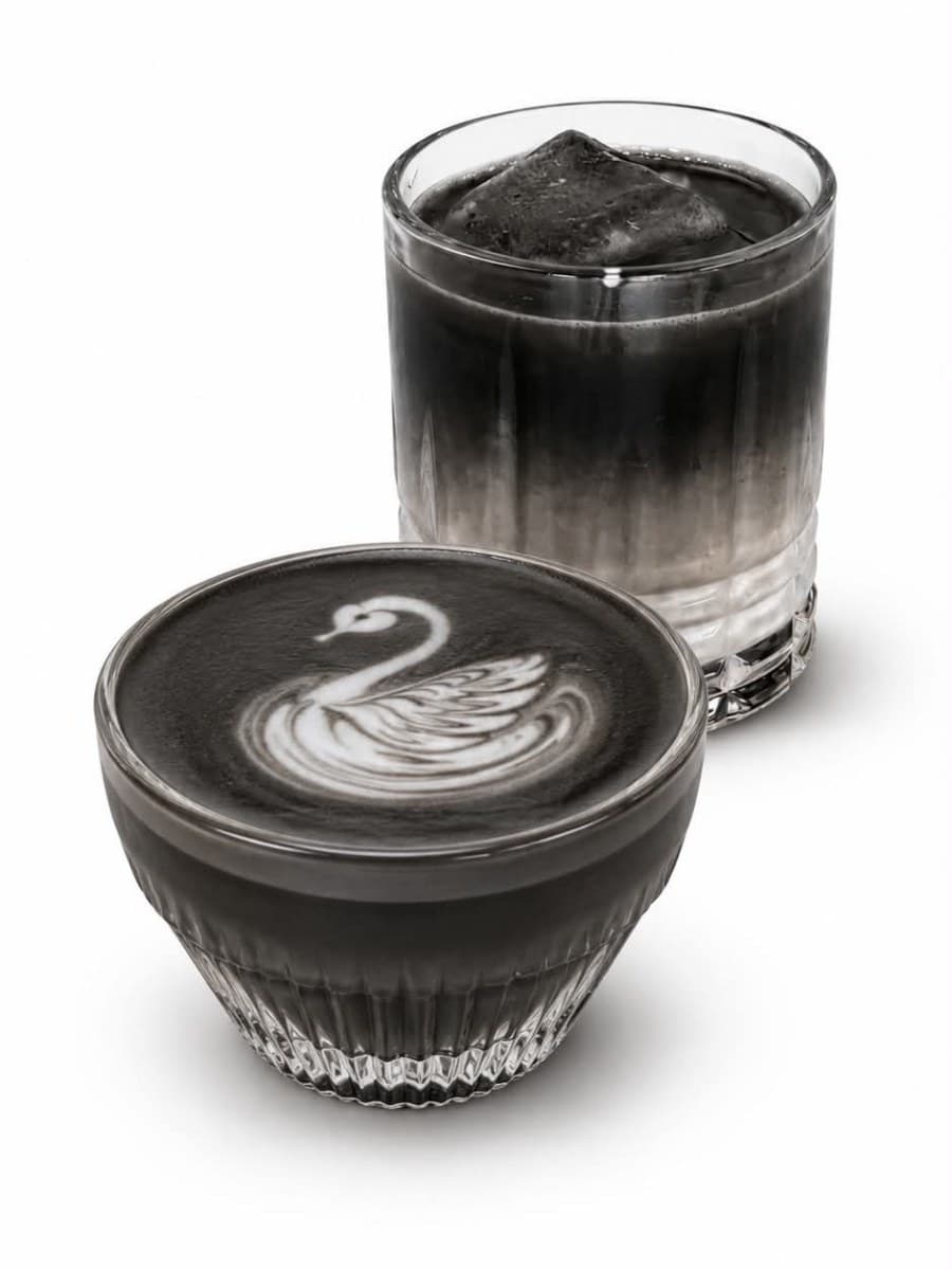 Black cocoa latte